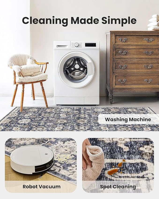 AMADA HOMEFURNISHING 2x3 Washable Area Rug, Low-Profile Entryway Rug - Image 6