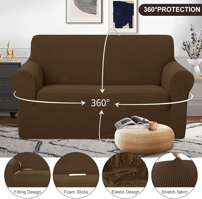 U-NICE HOME Loveseat Cover Stretch Couch Cover Sofa Slipcover, 1-Piece Sofa - Image 3