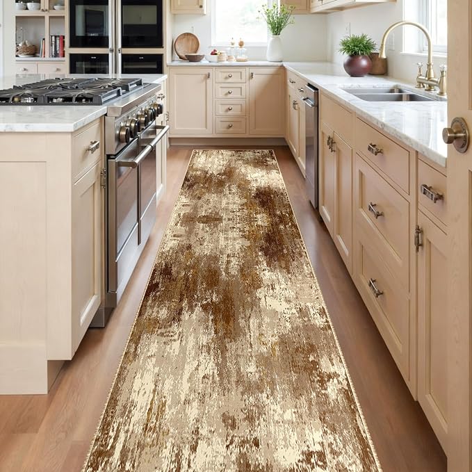 RELEANY Washable Runner 2'x10' Abstract Area Rug - Image 2