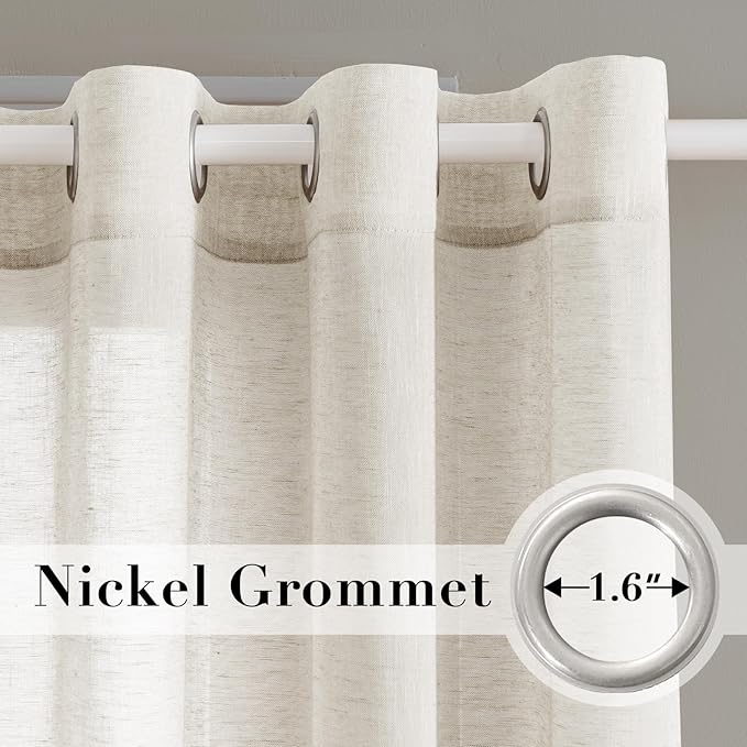 H.VERSAILTEX Natural Linen Semi Sheer Curtains - Image 2
