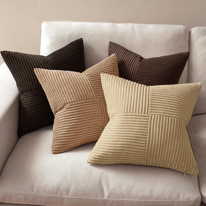 MIULEE Boho Decorative Throw Pillow Covers 18x18 Set of 4 Farmhouse Neutral - Image 3