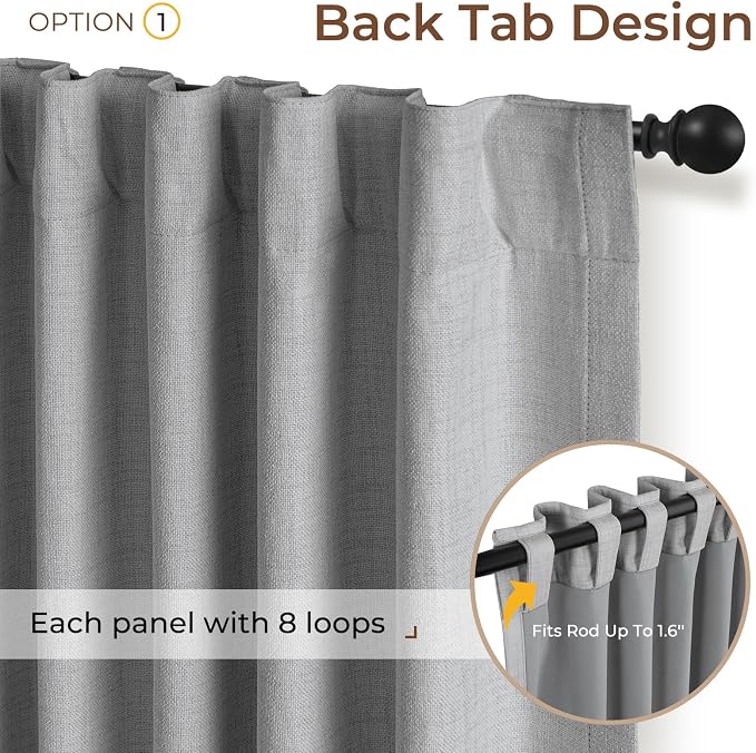INOVADAY 100% Blackout Linen Curtains - Image 3
