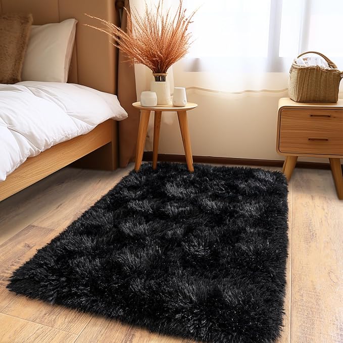 Pionblank Fluffy Small Rug for Bedroom 2x3 Feet, Shag Soft Area Rug, Furry Cute - Image 3