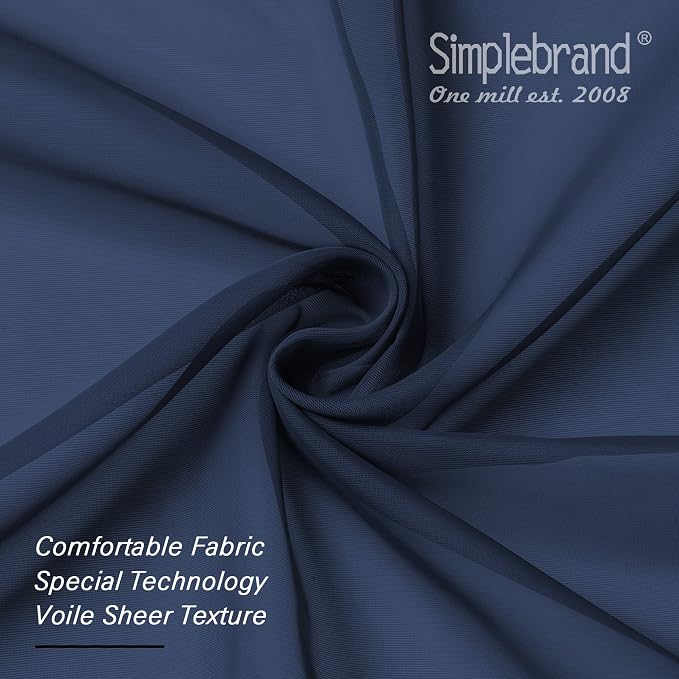 Simplebrand Navy Tier Curtains for Kitchen 24 Inches Long 2 Panels Set - Image 6