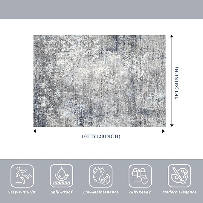 7x10 Rug for Living Room Washable – Non-Slip Soft Carpet for Bedroom Dining Room - Image 2