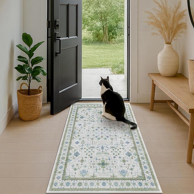 Blue and Green Washable Rugs 3x6 - Image 6