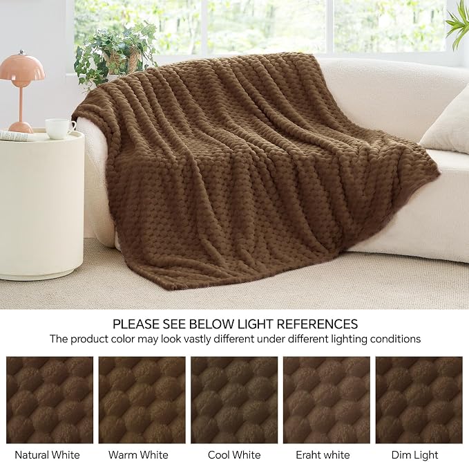 BEDELITE Brown Twin Blanket for Couch, Soft Cozy Gifts for Women, 60 * 80 | 3D - Image 7