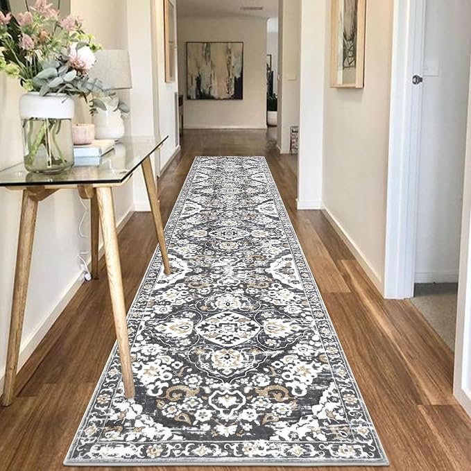 HEBE Hallway Runner Rug 2'8''x14', Washable Non Slip Kitchen Rug Runner | Soft - Image 6