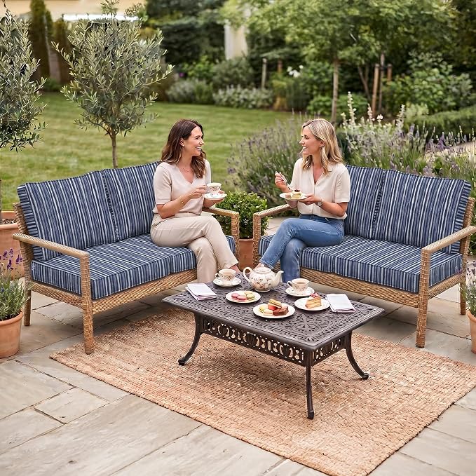 8Pcs Patio Cushion Covers Stretch Outdoor Furniture Protector Slipcovers | - Image 2