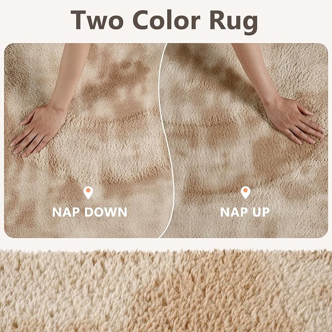 2x10 Tie-dye Beige Runner Rug Washable Non-Slip - Image 9