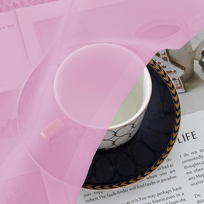 Chyhomenyc Pink Sheer Curtains 108 Inches Long - Image 5