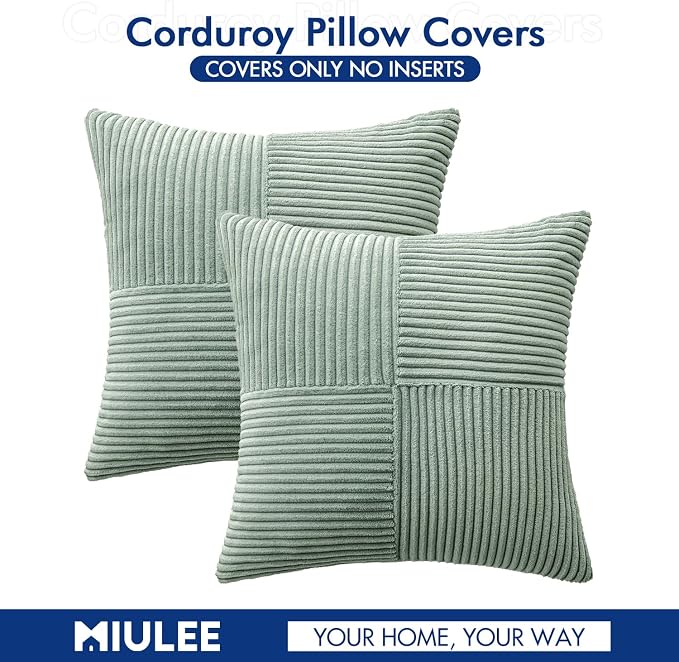 MIULEE Greyish Green Decorative Throw Pillow Covers - Image 6