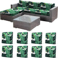 CALBODE 8 Pcs Stretch Outdoor Seat Cushion Covers, Monstera | Washable by CALBODE