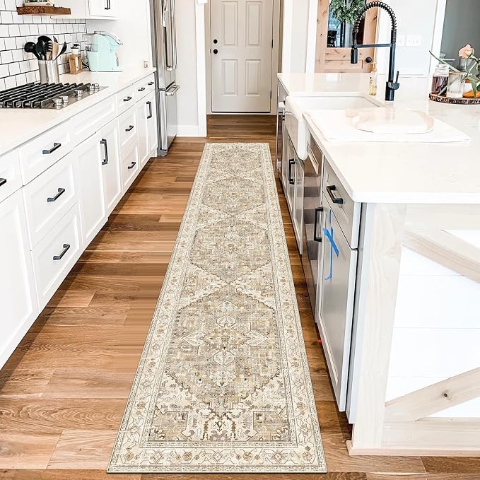 Yamaziot Washable Runner Rug, 2x10 Non-Slip Boho Hallway Kitchen Rug | Stain by Yamaziot