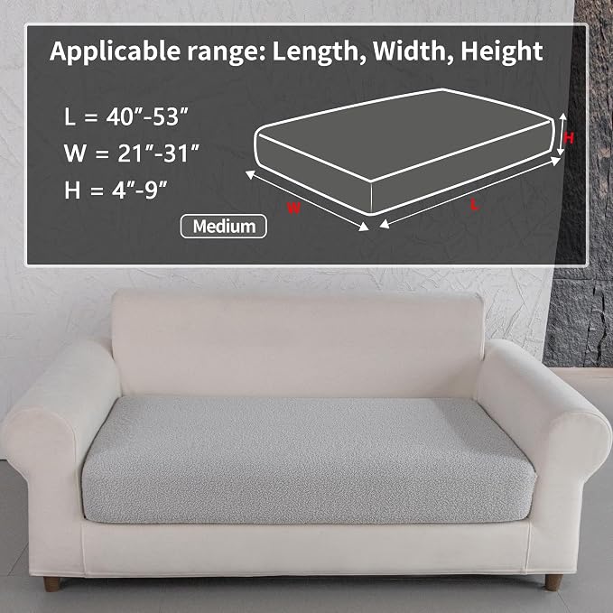 OHSIO Couch Cushion Covers for Sectional Sofa, Stretch Soft Sofa Slipcovers - Image 2