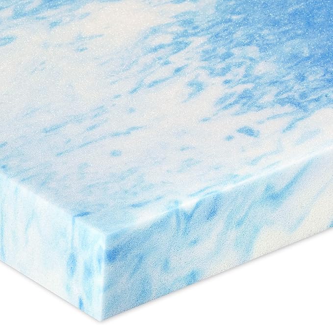 Sealy 1.5" SealyChill Gel Memory Foam Mattress Topper, Full, White