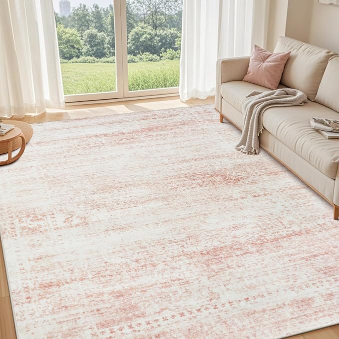Pink Washable Rugs 8x10 Area Rugs by Srugn