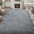 9x12 Area Rug Living Room Bedroom: Fluffy Plush Shag Carpet Gray | by Luxturiy