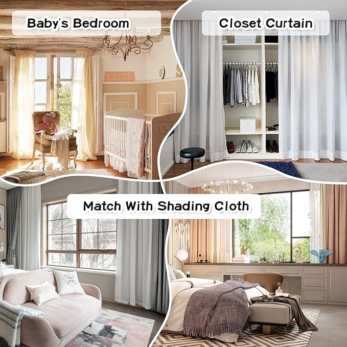 MYSKY HOME Short Curtains for Small Window 54 Inches Long Kitchen Pink Pom Pom Sheer for Bedroom Living Room Cafe Nursery Girls Kids Rod Pocket 2 Sets Boho Voile 37 x 54 in