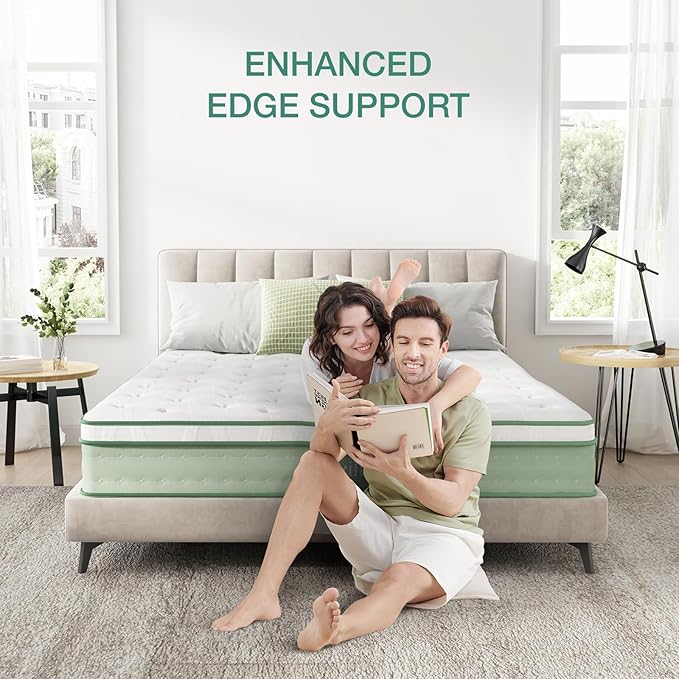 Novilla 10 Inch King Size Mattress, Medium Firm Hybrid Mattress with Certified Safe Foam & Individually Wrapped Pocket Coils Innerspring for Cozy Sleep, Motion Isolation