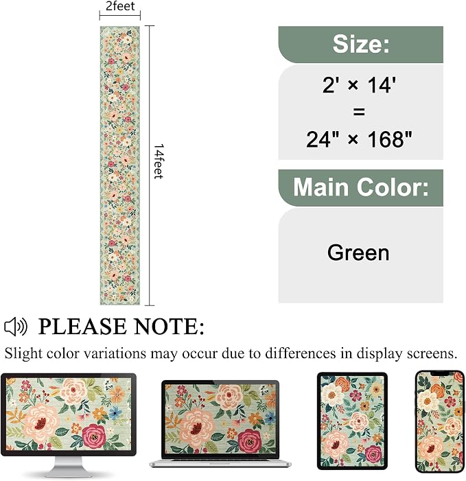 DUKINO 2x14 Runner Rug, Washable Long Kitchen Runner Rug Non Slip, Low Pile - Image 2