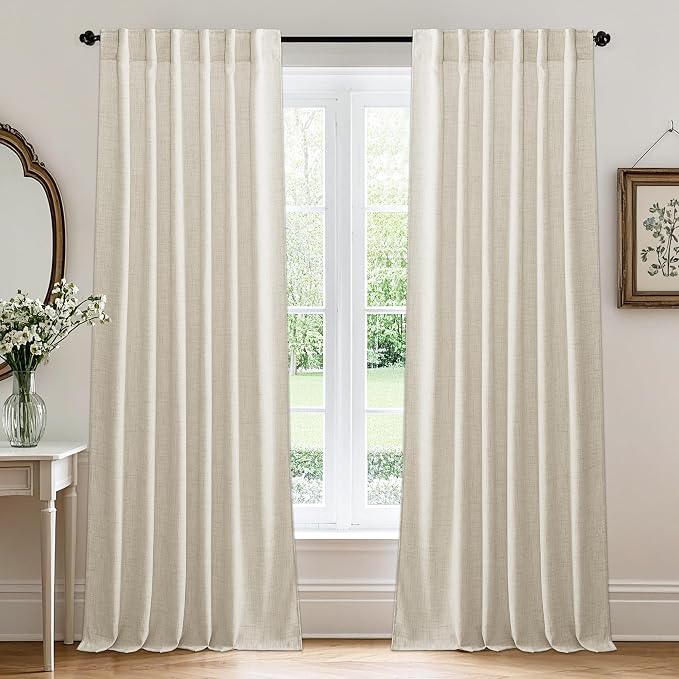 RYB HOME Linen Semi Sheer Curtains by RYBHOME