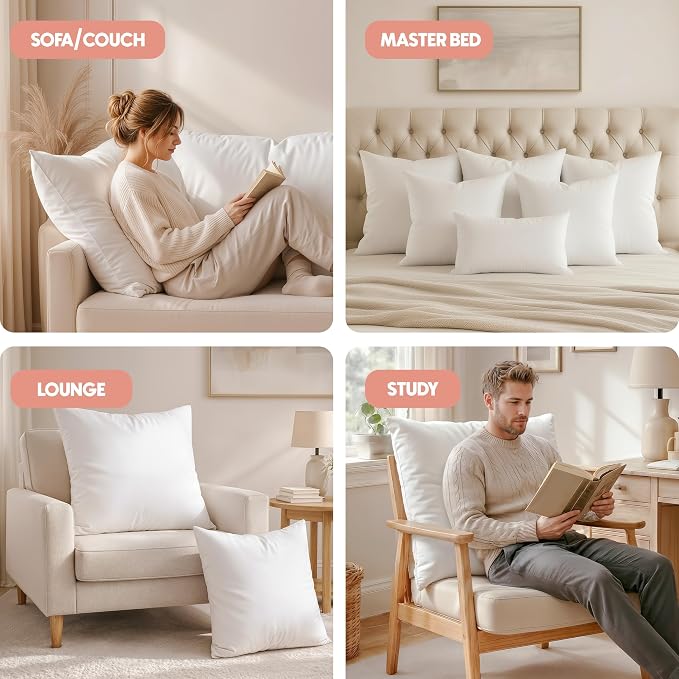 Utopia Bedding 26x26 Pillow Inserts, 2 Pack | Indoor cushion inserts - Image 5