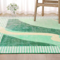 Living Room Rug 6x9 Green Area Rug Machine Washable Carpet Non Slip Indoor by OmpaaHomeDecor