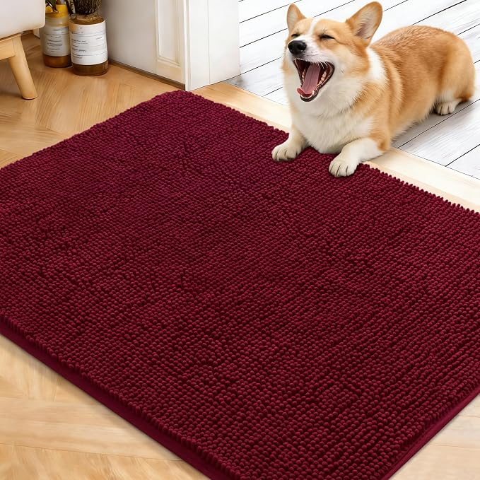 OLANLY Dog Door Mat for Muddy Paws 40x32, Super Absorbent Chenille Mud Mat | by OLANLY