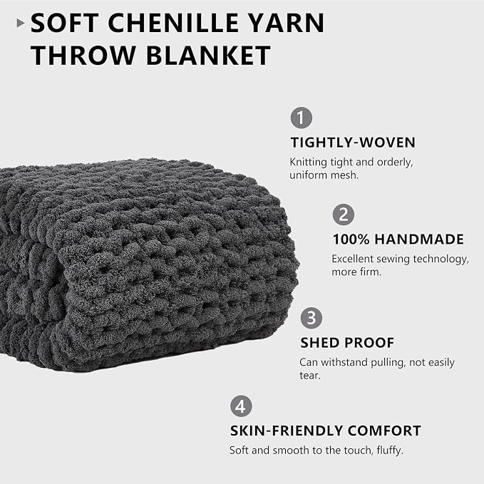 L'AGRATY Chunky Knit Throw Blanket - Image 2