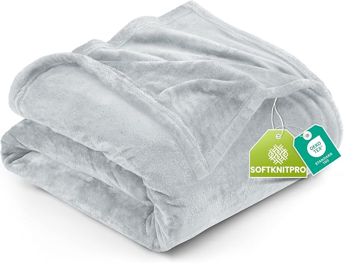 Utopia Bedding Soft Fleece Bed Blanket Queen Size Light Grey | Microfiber Plush by UTOPIABEDDING
