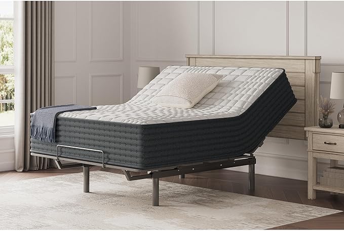 Signature Design by Ashley Hybrid 1300 13 Inch Plush Gel Memory Foam Mattress with Edge Support for Pressure Relief, Queen, Fiberglass Free, Mattress in A Box