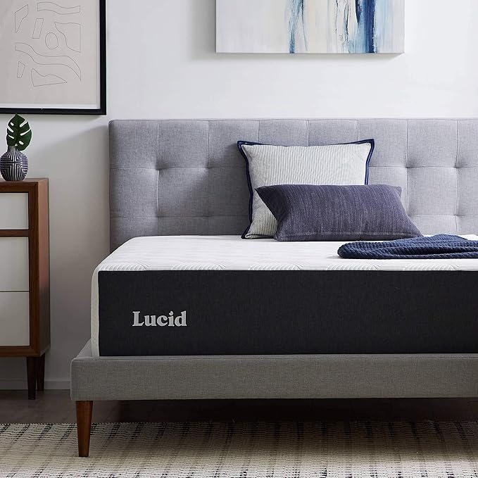 Lucid 14 Inch Memory Foam Mattress - Medium Firm Feel - Infused with Refreshing Bamboo Charcoal and Cooling Gel - Bed in a Box - Temperature Regulating - Pressure Relief - Breathable - Twin XL Size