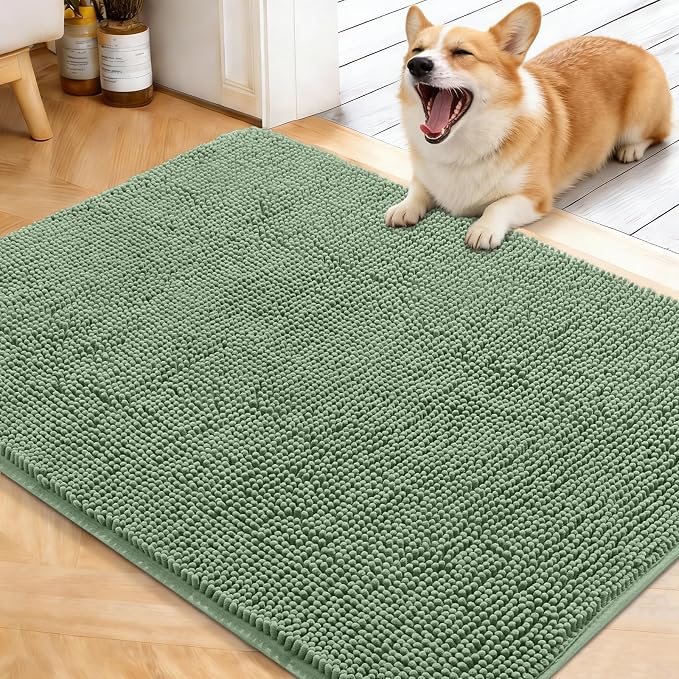 OLANLY Dog Door Mat for Muddy Paws 40x32, Super Absorbent Chenille Mud Mat | by OLANLY