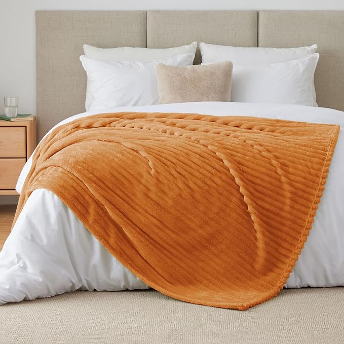 BEDELITE Ribbed Fleece Fall Throw Blanket - Image 9
