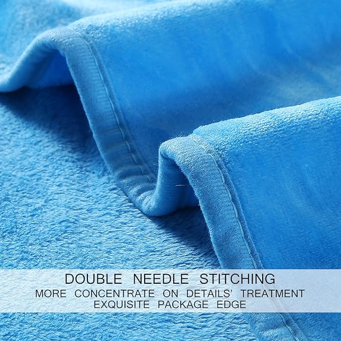 HOZY Soft Blanket King Size Fleece Warm Fuzzy Throw Blankets for The Bed Sofa Lightweight 350GSM Sky Blue 90"*108"