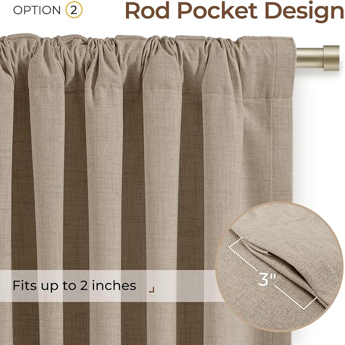 INOVADAY 100% Blackout Linen Curtains - Image 4
