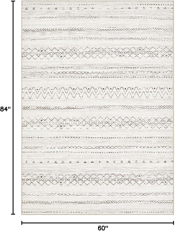 cotiled Boho 5x7 Area Rugs for Living Room: Soft Moroccan Washable Rug | Solve - Image 2