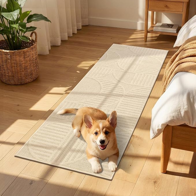 Findosom Washable Runner Rug 2x8, Geometric High-Low Textured Non Slip Hallway - Image 8