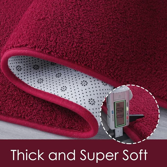 2x6 Runner Rug for Hallway, Long Runner Rugs Non Slip, Wine Red | Soft Washable - Image 6