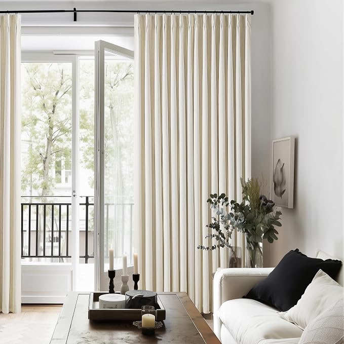 Cream Beige Linen Black Out 96 Inch Curtains - Image 8