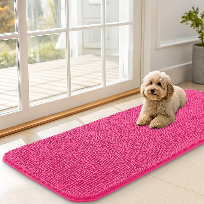 OLANLY Dog Door Mat for Muddy Paws 47x17, Super Absorbent Chenille Mud Mat | by OLANLY