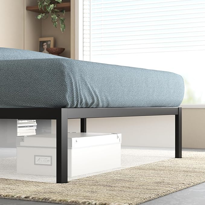 ZINUS Paul Metal and Bamboo Platform Bed Frame, Wood Slat Support, No Box Spring Needed, Easy Assembly, Full
