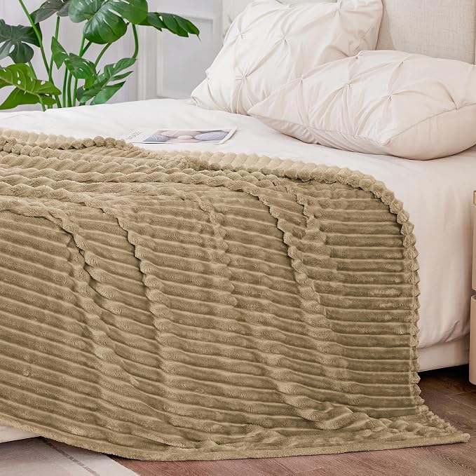 BEDELITE 3D Ribbed Jacquard Brown King Size Blankets - Image 7