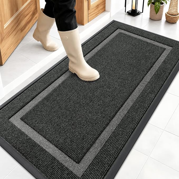 OLANLY Front Door Mat Outside 47x23, All-Season Heavy-Duty Rubber Doormat | by OLANLY