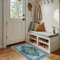 RELEANY Washable Area Rug, Small 2'x4', Teal | Non-Slip, Water Repellent by RELEANY