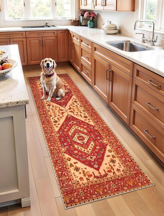 SERISSA 2x6 Washable Non Slip Boho Runner Rug by SERISSAHomeDecorCollection