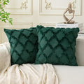 Set of 2 Soft Moroccan Throw Pillow Covers 18x18 Inch Plush Boho Decorative by Cozoomy