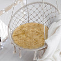 15.7 Inches Mini Khaki Round Faux Fur Sheepskin Area Rug, Fluffy Small Circle by TENNOLA