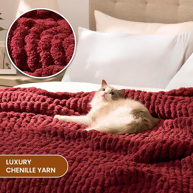 L'AGRATY Chunky Knit Throw Blanket - Image 3